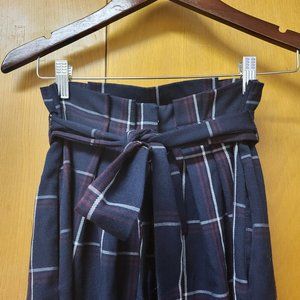 Lulus Paperbag Waist Plaid Pants